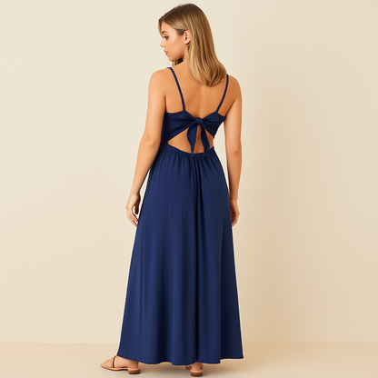 Robe Élégante Bleue Nuit– Coupée en Italie